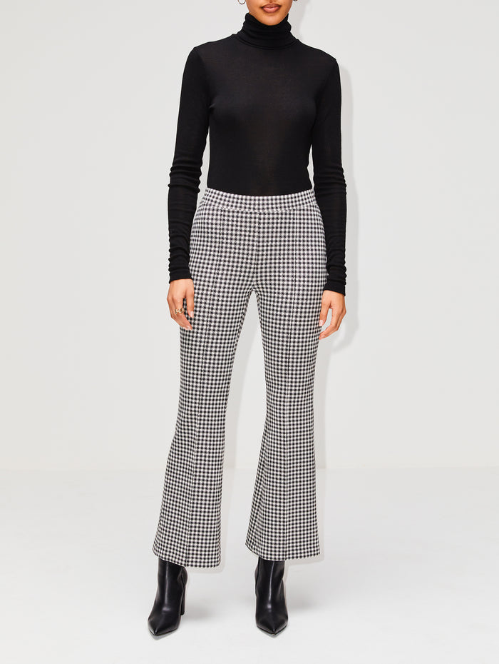 Cropped Gingham Flare Pant