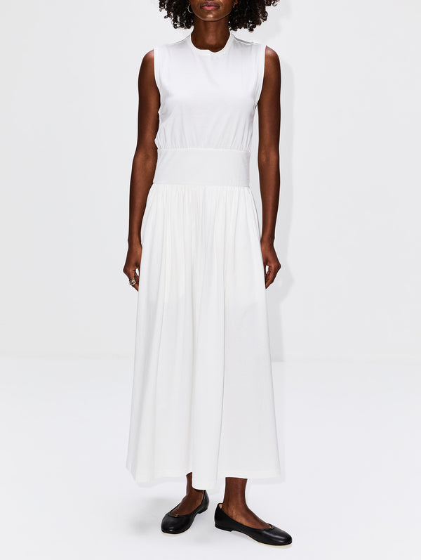 TOTÉME | Women's | Sleeveless Cotton Tee Dress | OFF White Dress DAY