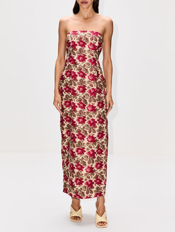POSSE Rosalie Strapless Dress | Pink/Floral | Size XS