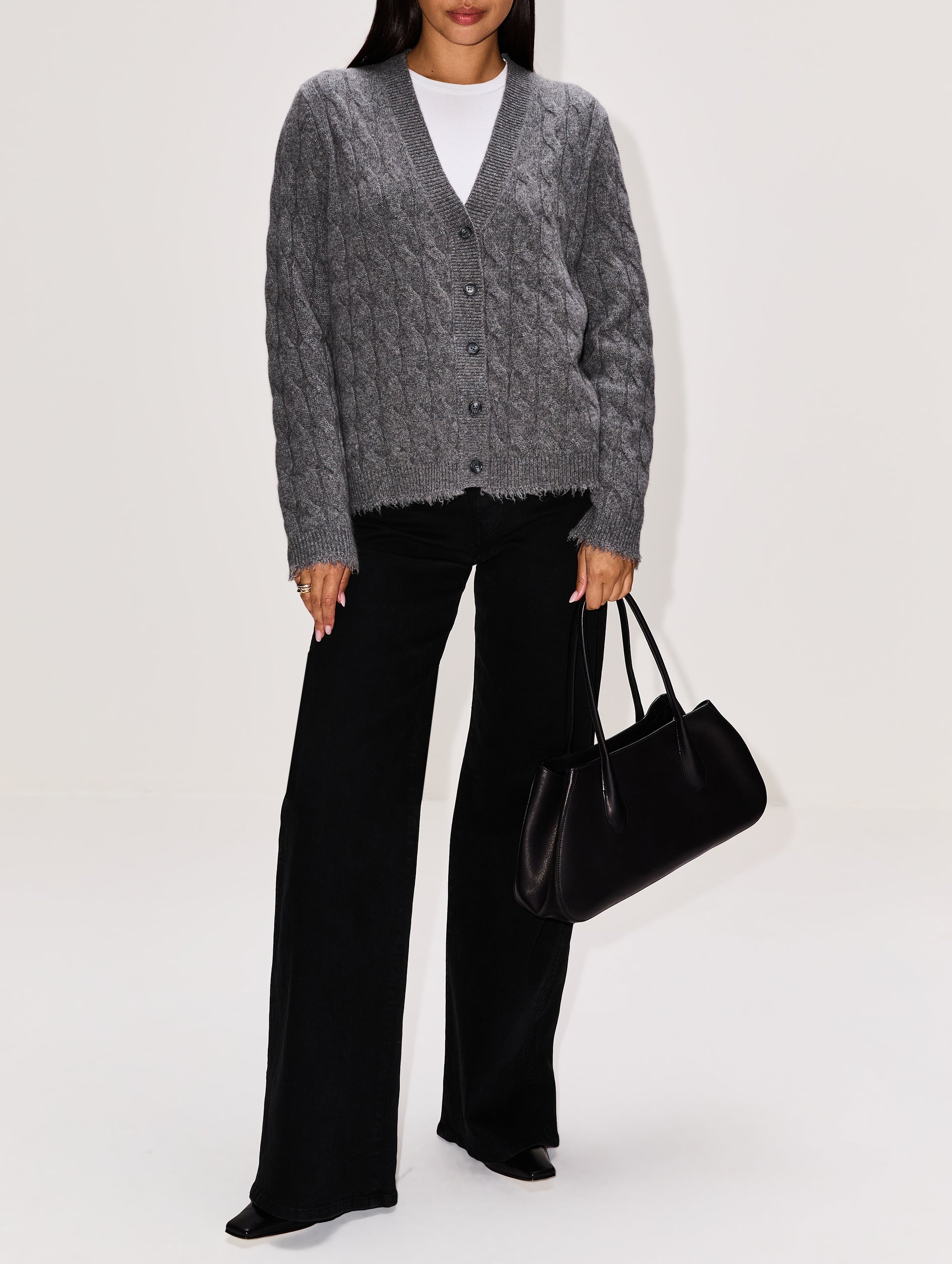 Cable V Neck Cardigan | RE/DONE | elysewalker