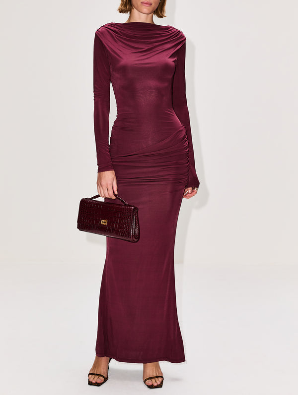 PARIS GEORGIA | Women's | Draped Jersey Dress | OXBLOOD Dress COCKTAIL | Size XS PARIS GEORGIA | Women's | Draped Jersey Dress | OXBLOOD Dress COCKTAIL | Size XS