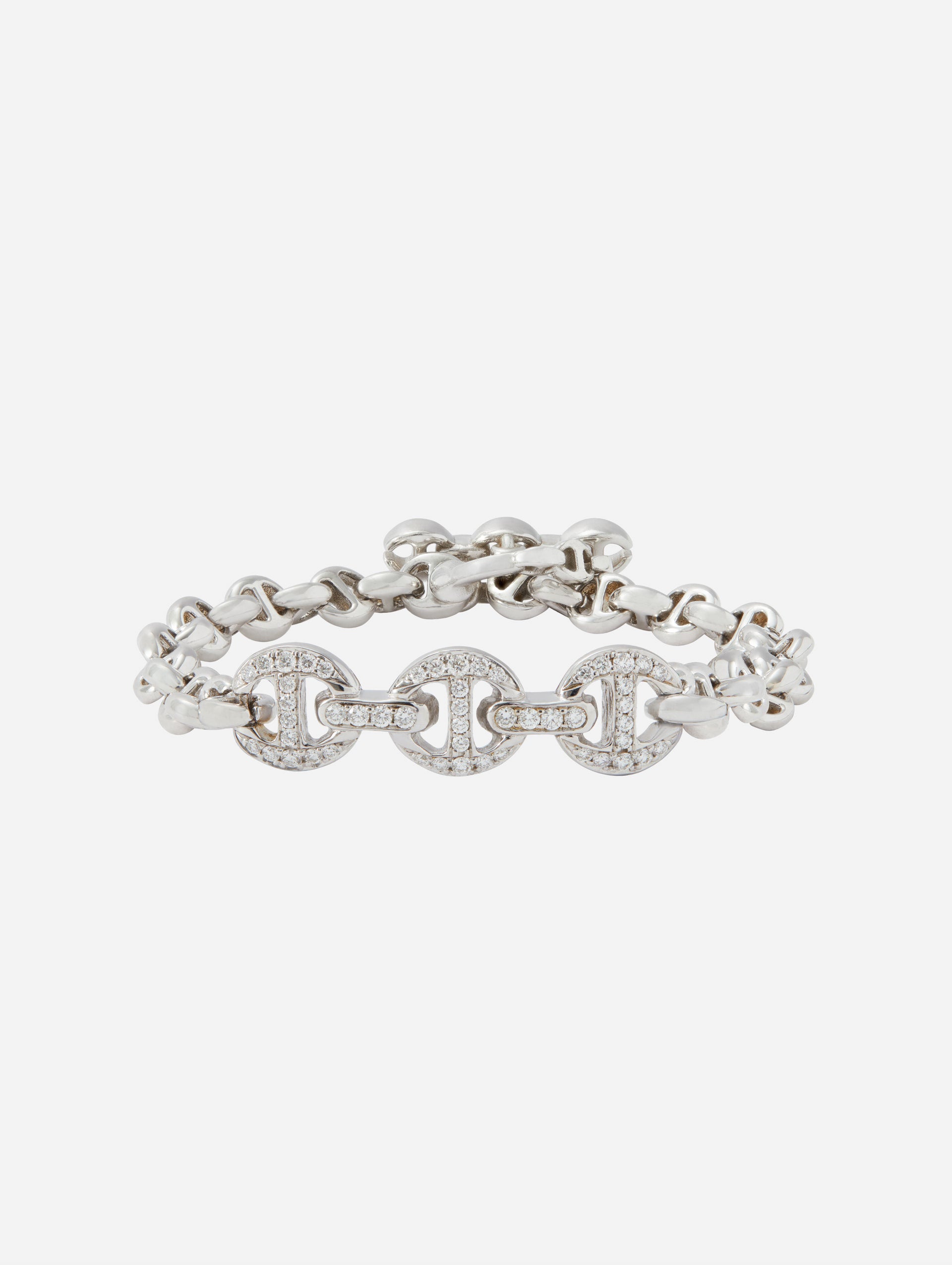 ID Bracelet With Antiquated Diamond Pendant | HOORSENBUHS 