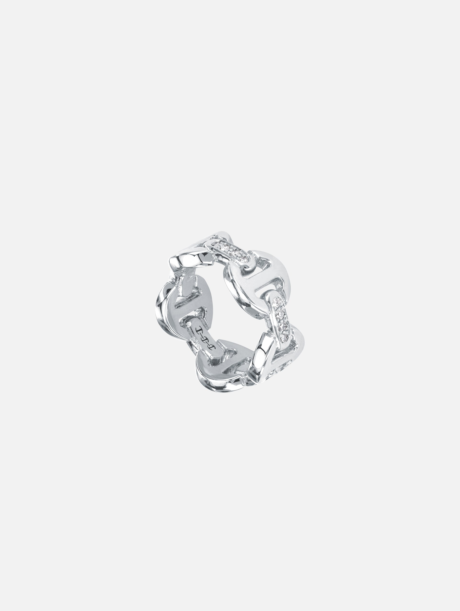 Dame Classic Tri Link Ring With Diamond Bridges | HOORSENBUHS | elysewalker