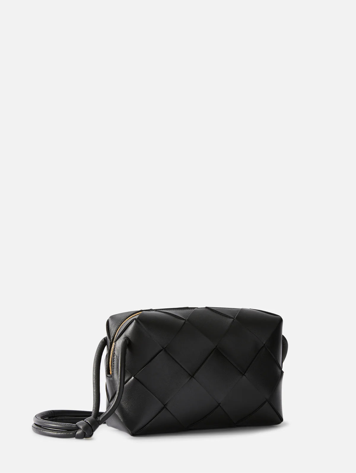 Bottega Veneta Camera Small Intrecciato Leather Shoulder Bag - Black - One Size