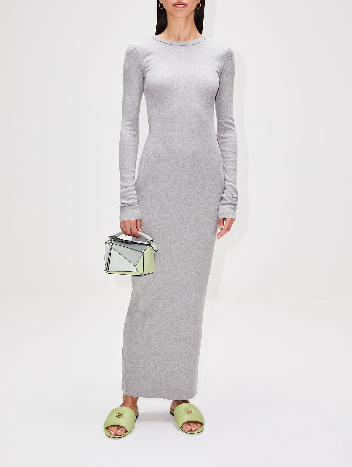 Long Sleeve Crewneck Dress | TERNE | elysewalker CHOCOLATE / L Long Sleeve Crewneck Dress | TERNE | elysewalker CHOCOLATE / L