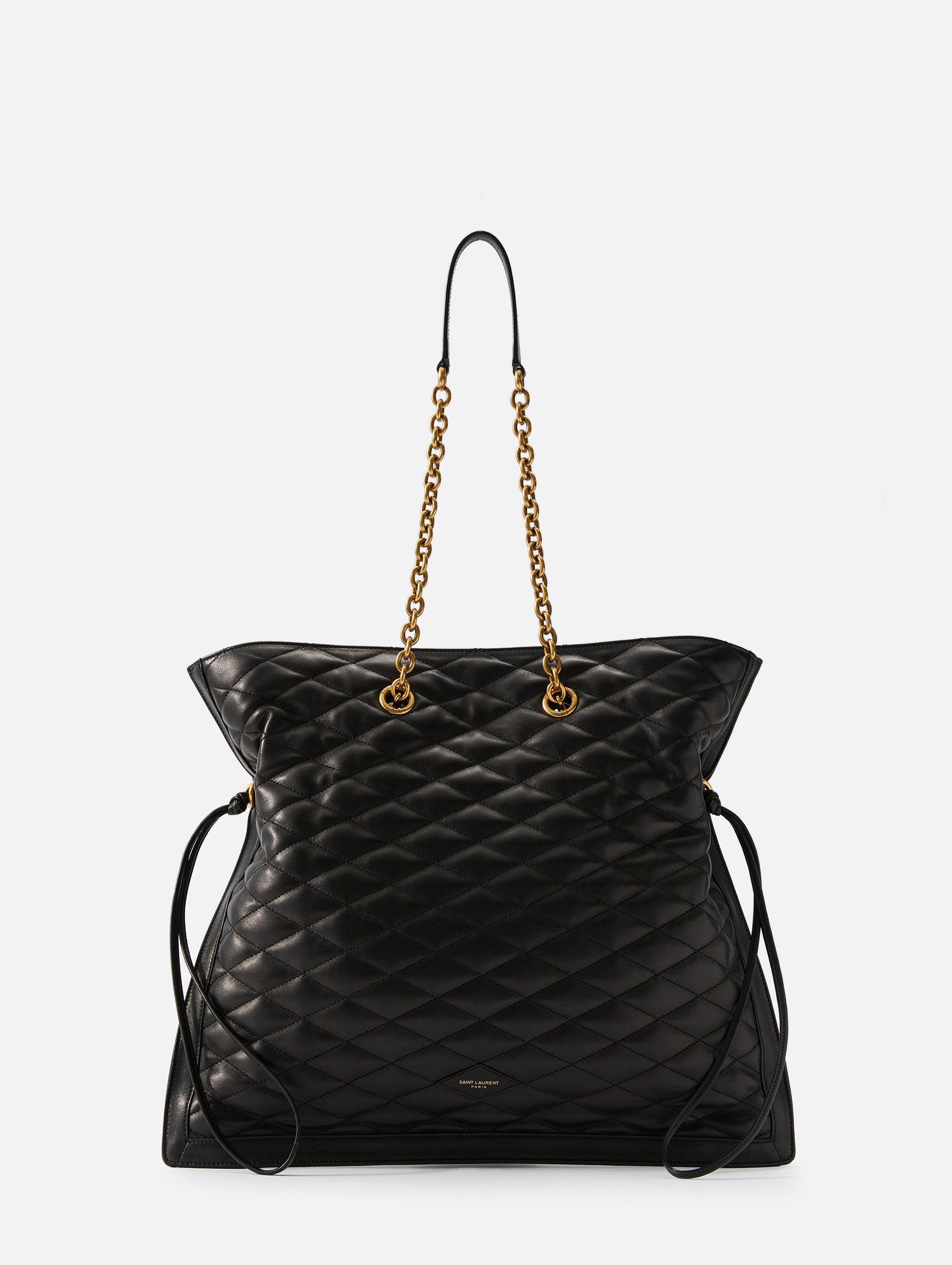 Yves Saint Laurent Black Leather Patent Easy Y Tote Bag - Yoogi's