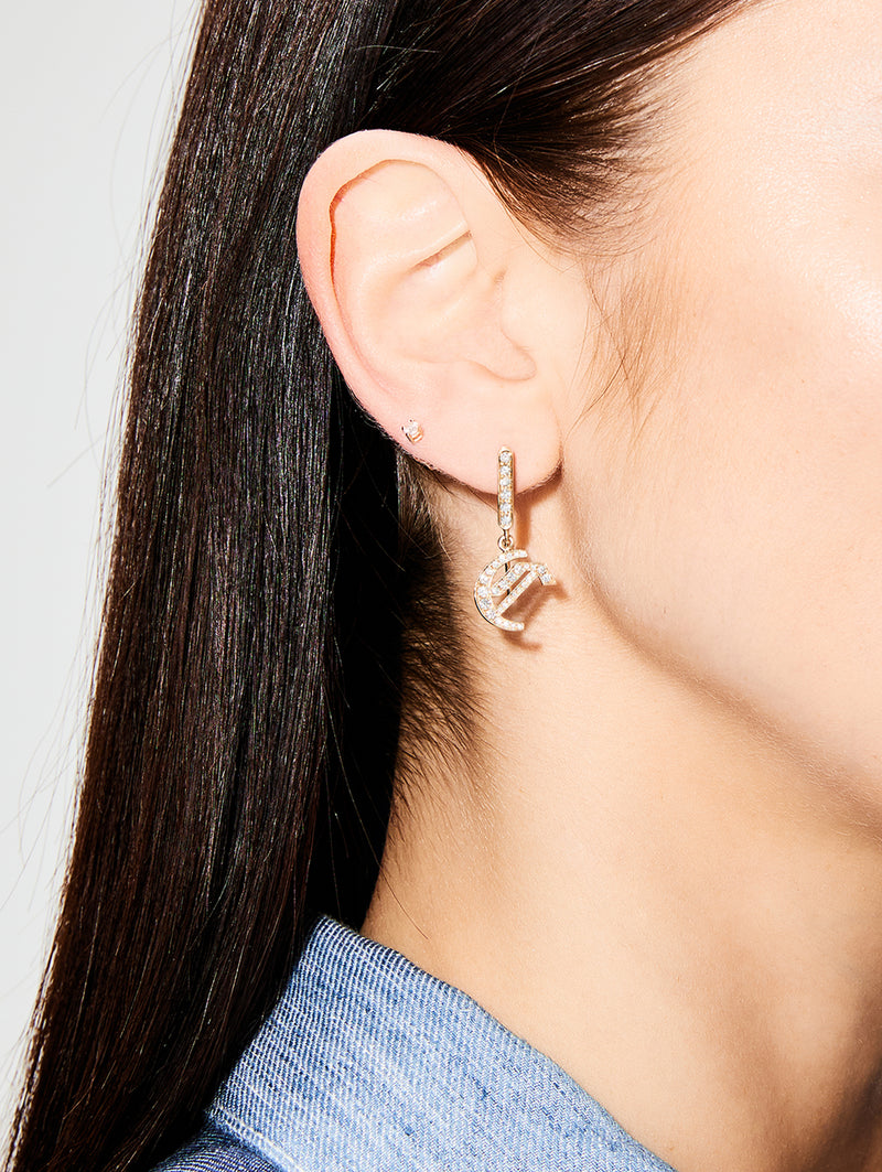 La Firma Diamond Inital Earrings