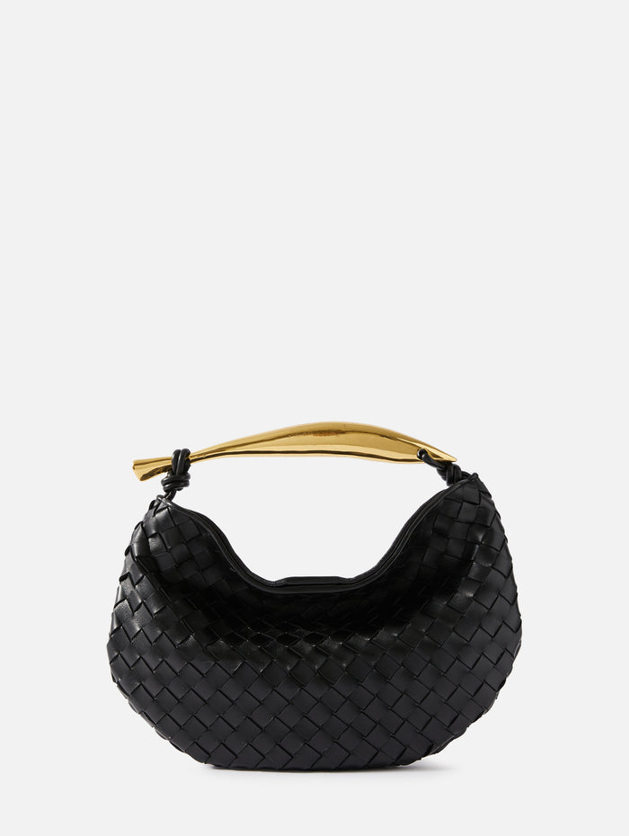 Bottega Veneta Mini Loop Bag in Black & M Brass