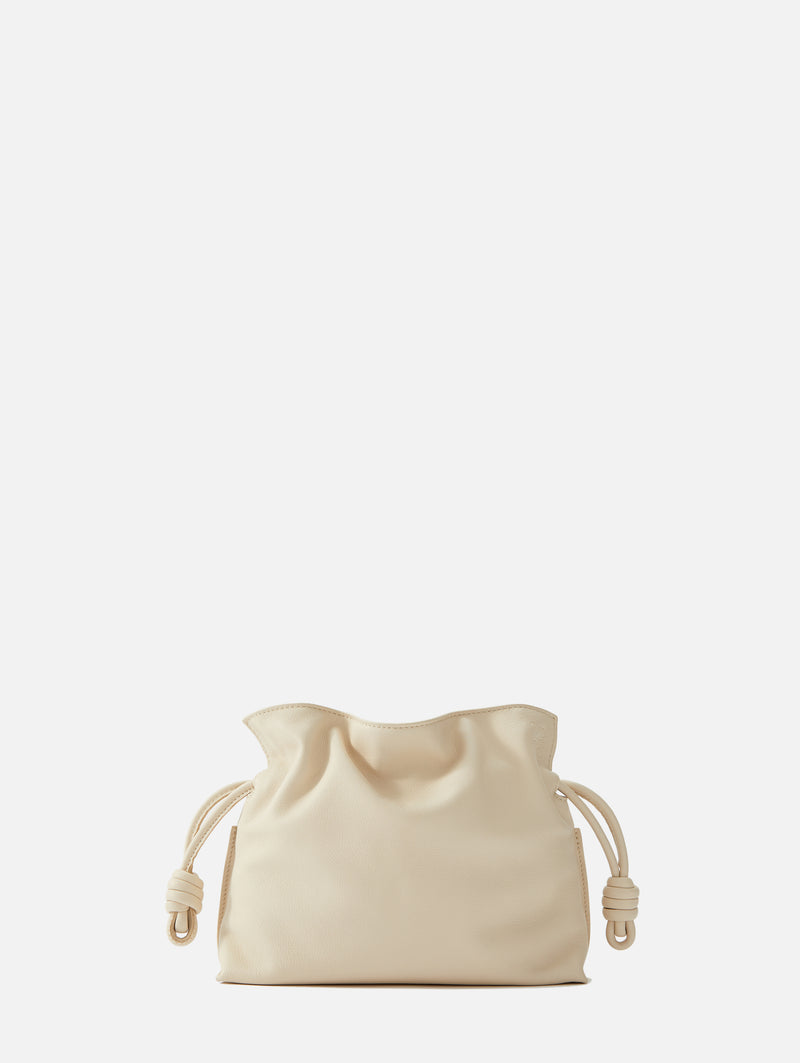 White Flamenco mini leather clutch bag, LOEWE