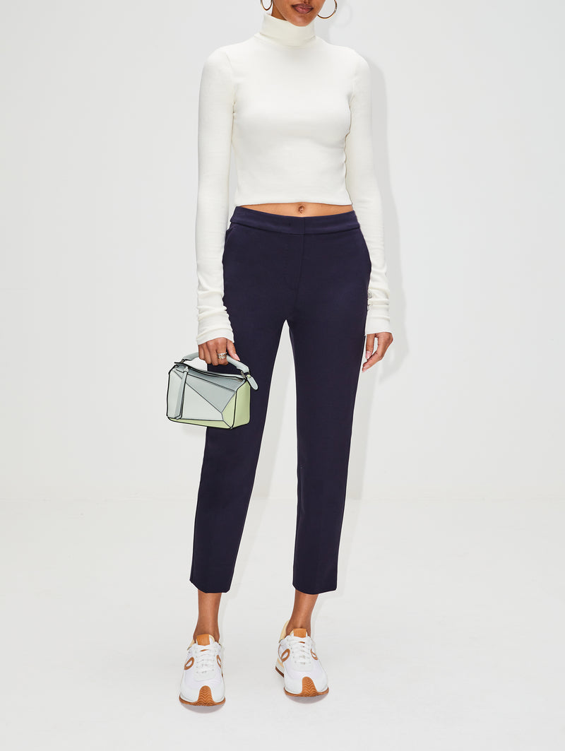 Cropped Fitted Turtleneck Top
