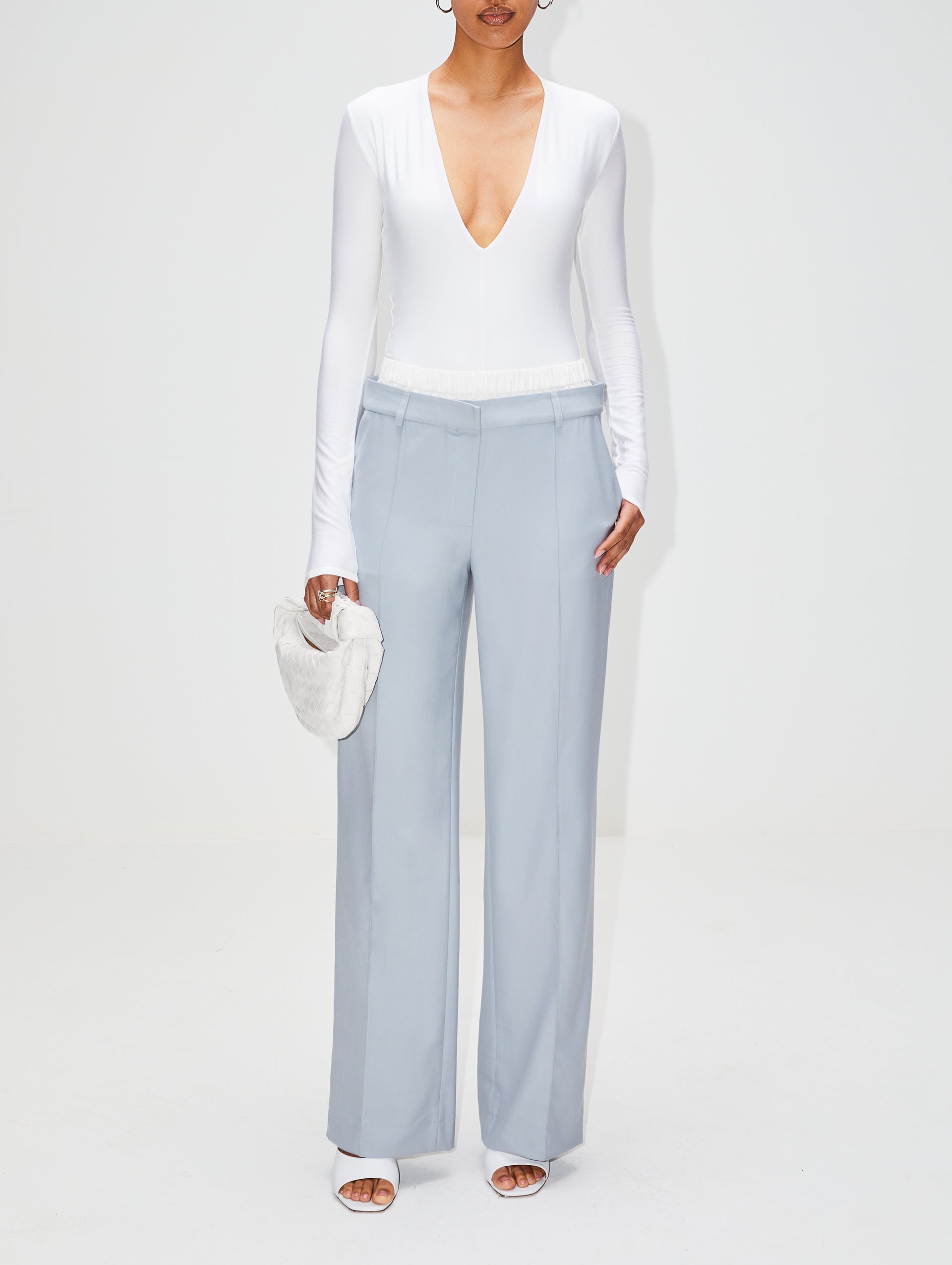 Long Sleeve Deep V Bodysuit | ÉTERNE | elysewalker