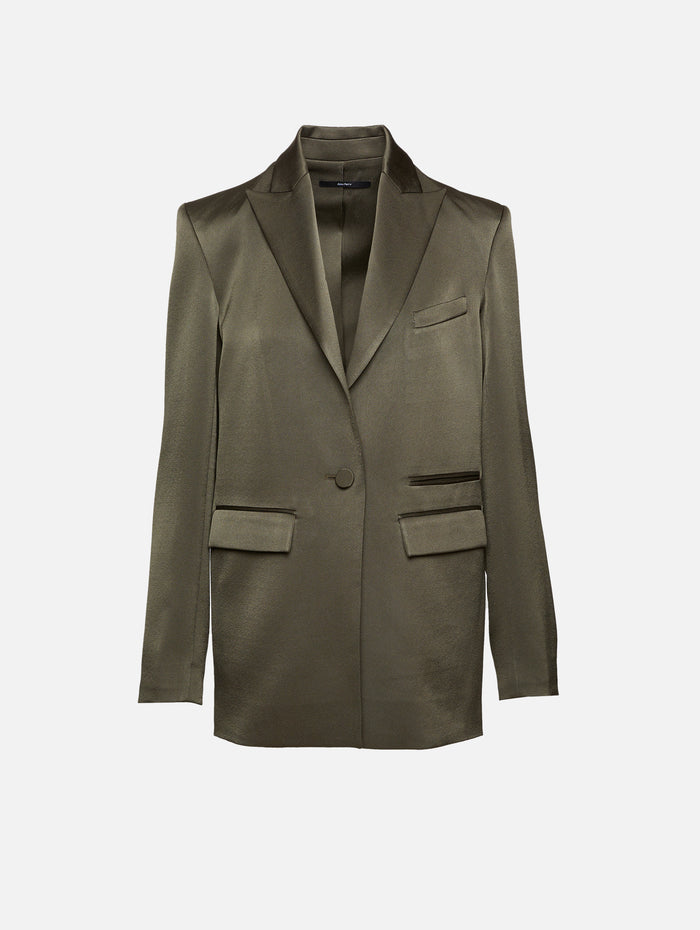 Louis Vuitton Grey & Olive Green Velvet Collar Blazer Jacket 38 S