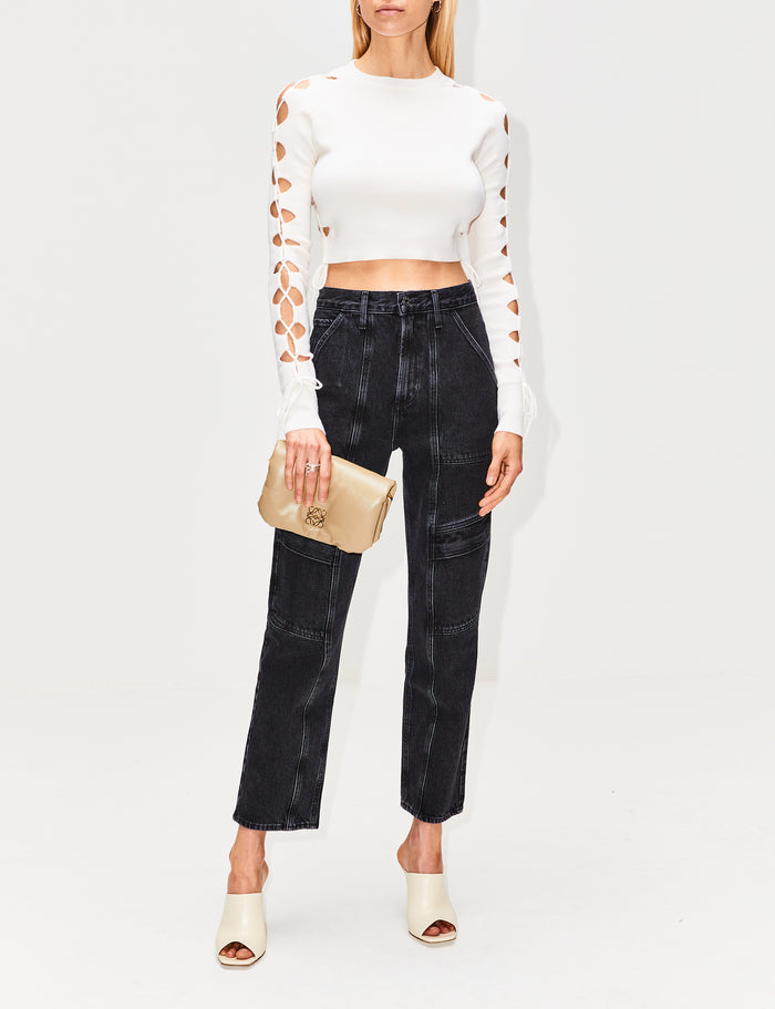 Cropped Laced Sweater