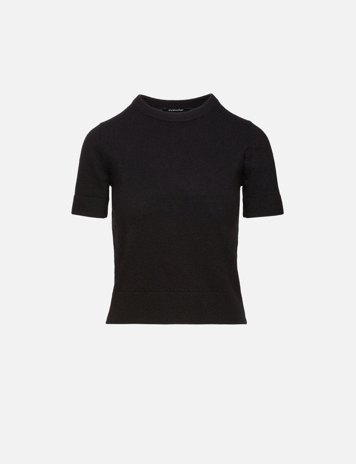 Dixie Short Sleeve Sweater,ELYSEWALKER LABEL,BLACK,Image 1
