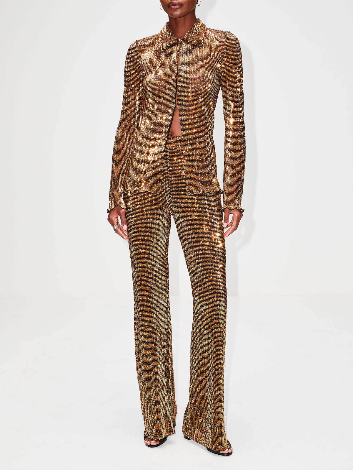 view 2 - Slim Sequin Flare Pant