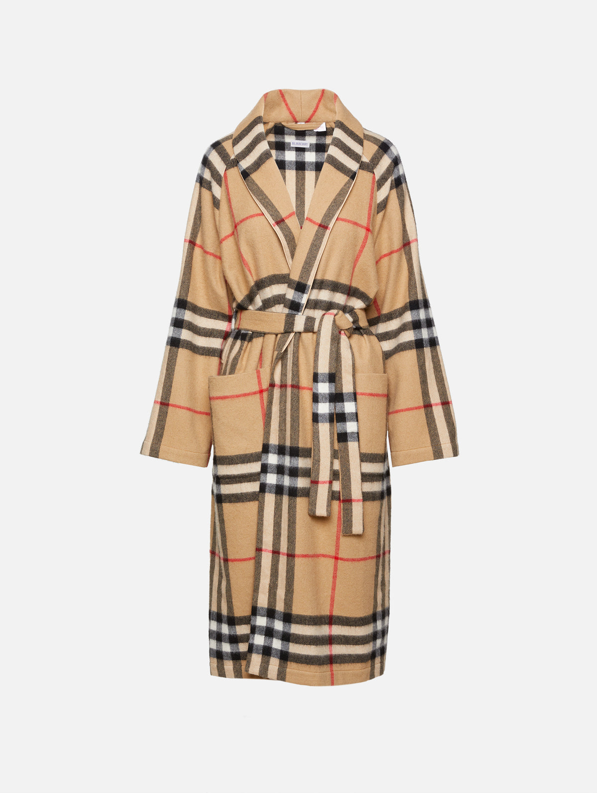 view 1 - Giant Check Cashmere Robe