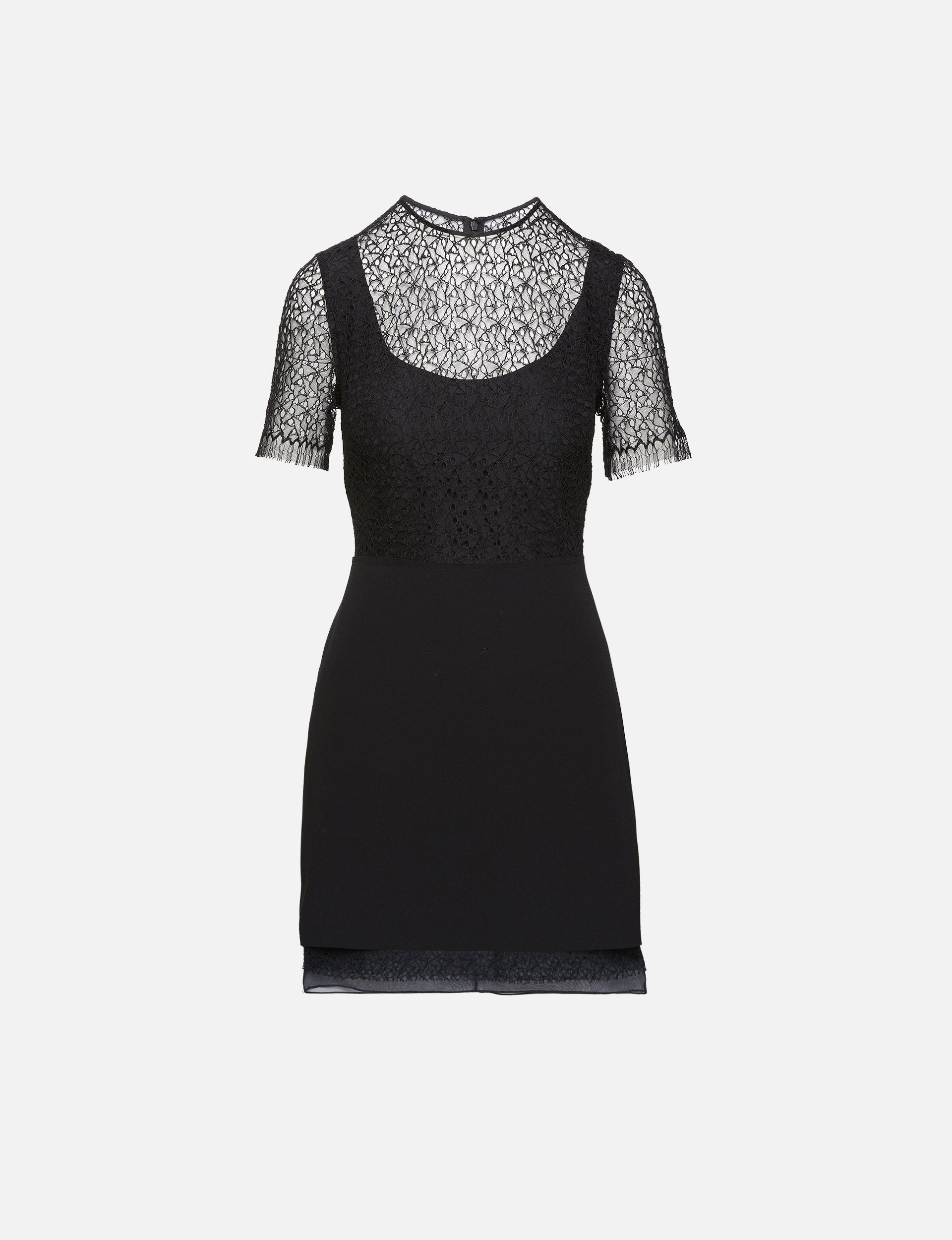 Jason Wu Dress Black Knee 2024 Length Elegant Lace Sleeve Sheath Dress Size 6