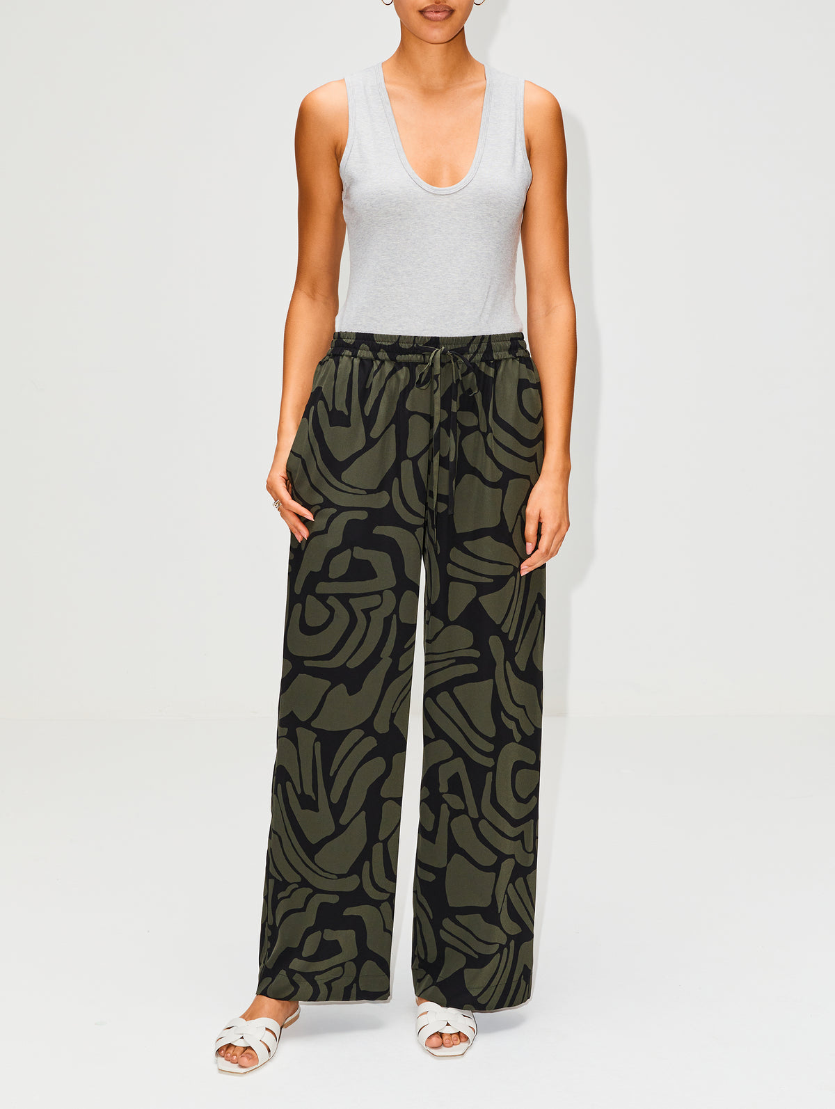 Buy Matteau White Drawcord Pants in Organic-cotton for Women in