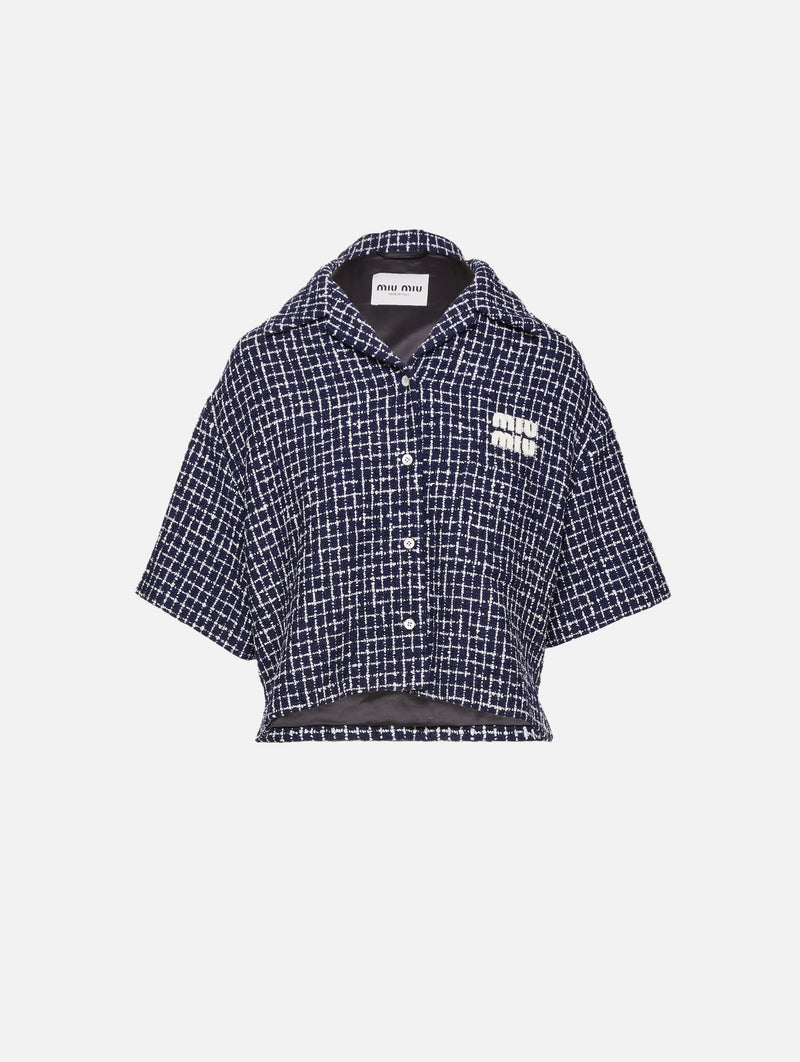 Tweed Check Button Up