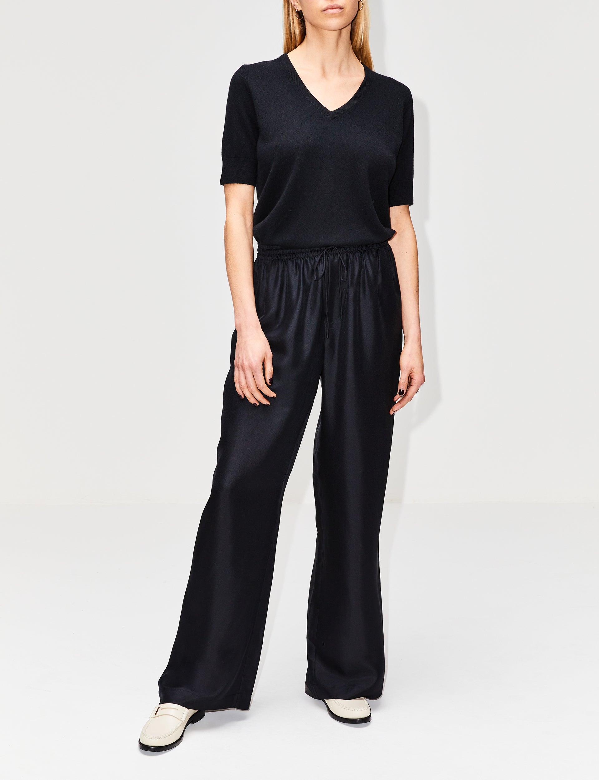 Womens Brooke Silk Linen Trouser Black | Assembly Label