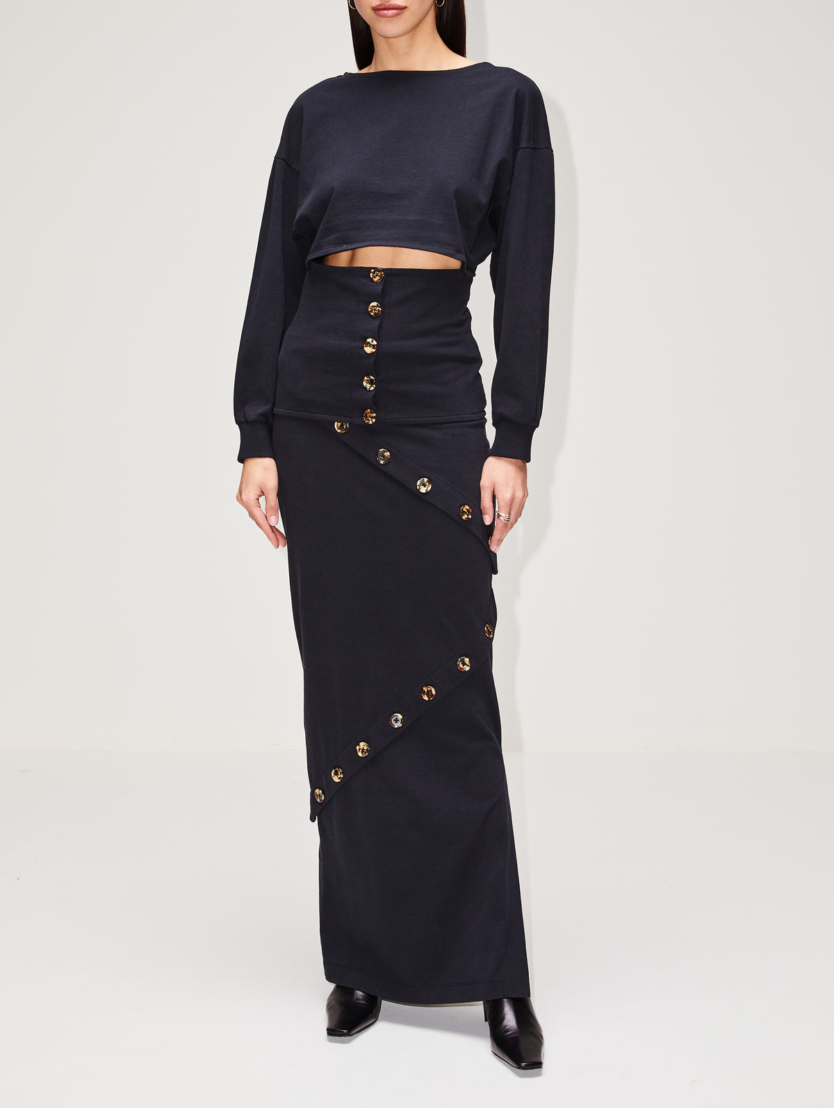 view 2 - Fitted Jersey Maxi Skirt