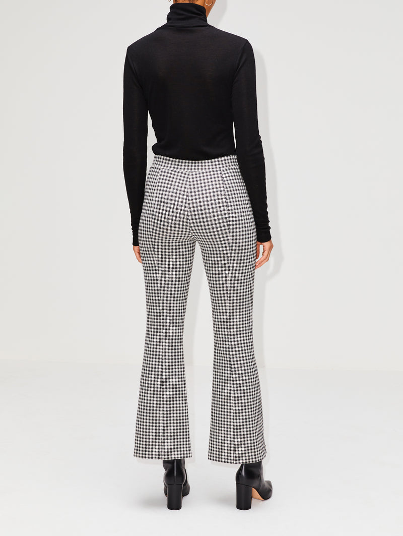 Cropped Gingham Flare Pant