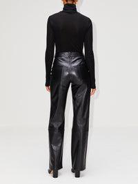 view 8 - High Waist Loose Leather Pant