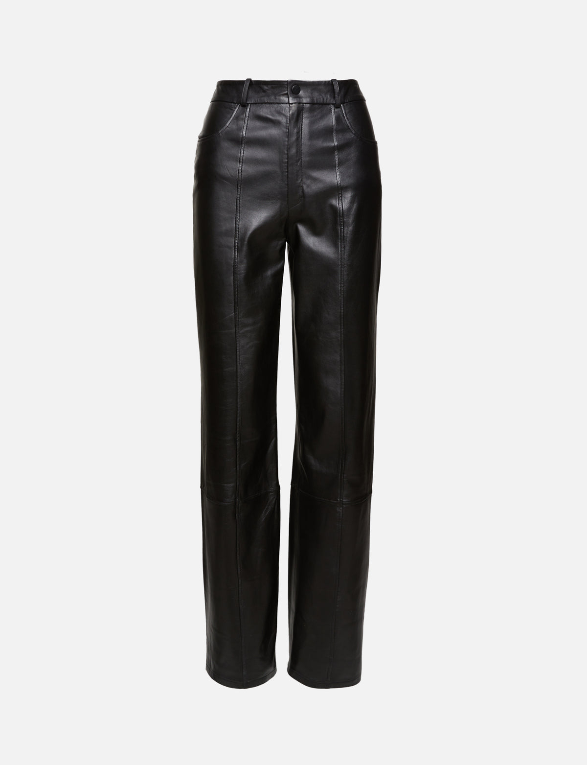 view 5 - High Waist Loose Leather Pant