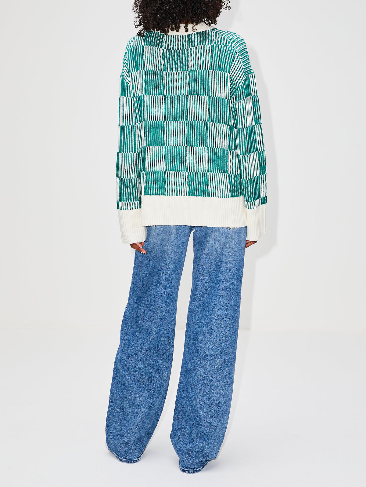 view 3 - Plaited Checkerboard Crew Sweater