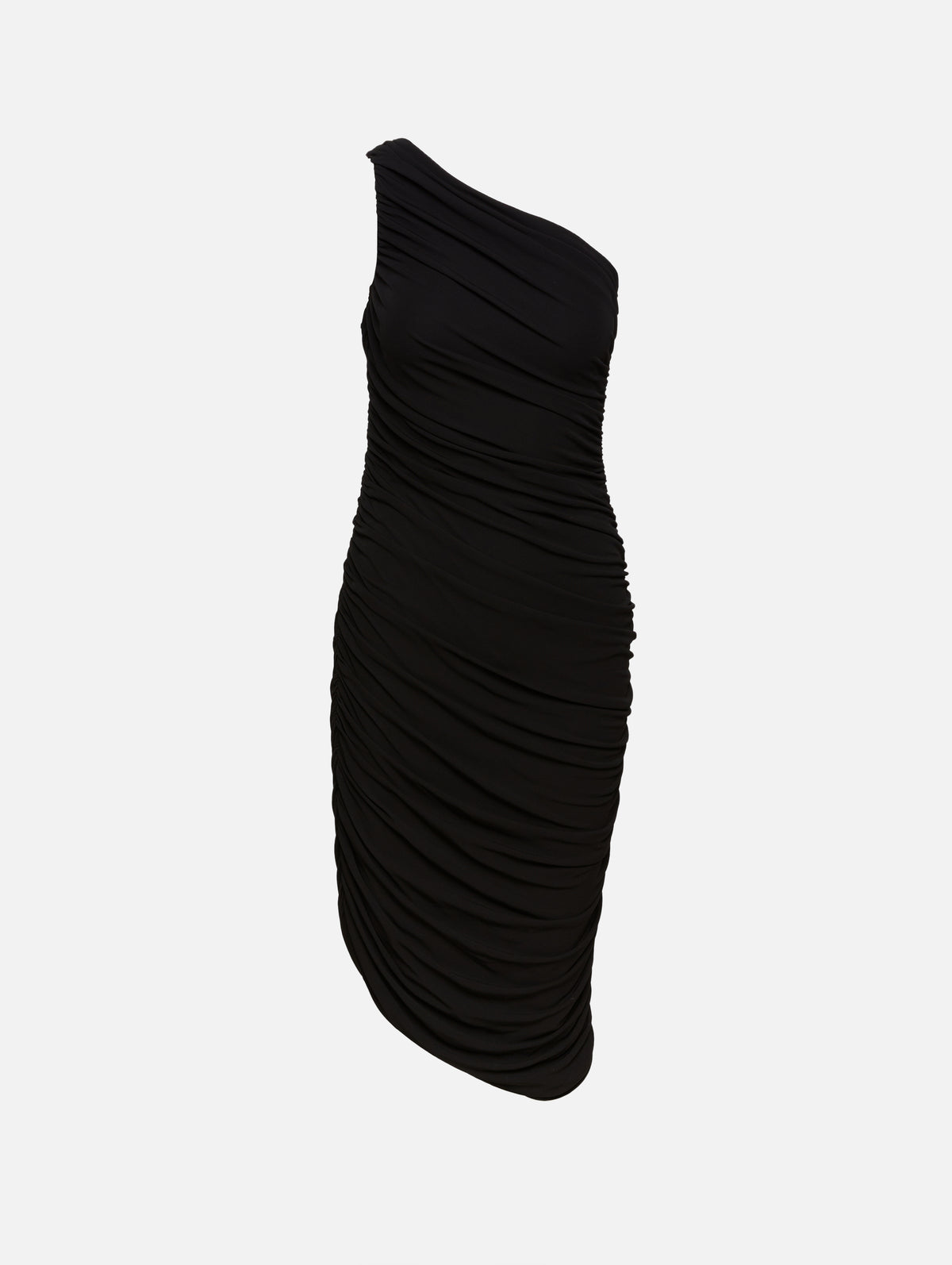 view 1 - One Shoulder Draped Jersey Dress
