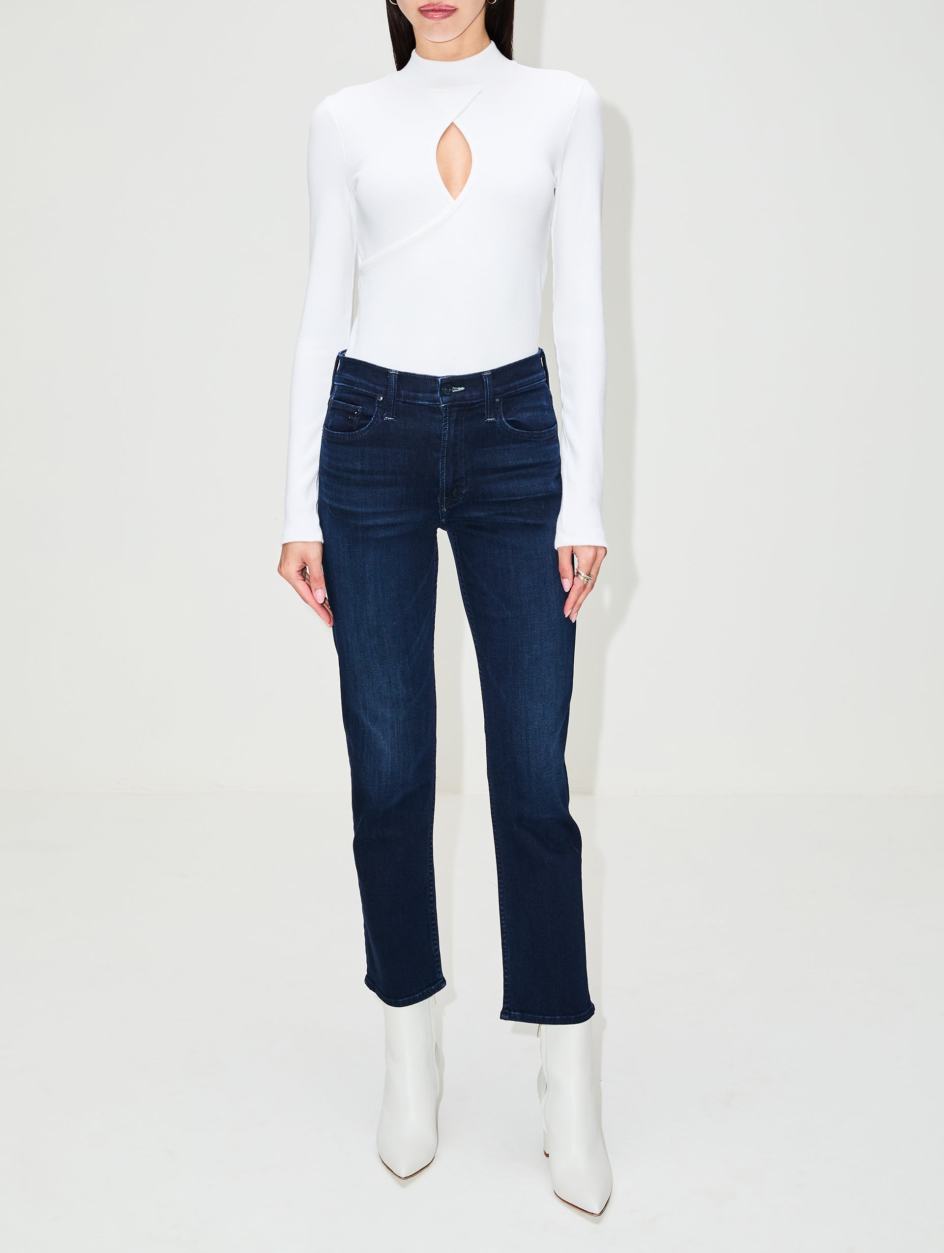 Keyhole Mock Neck Top | RE/DONE | elysewalker