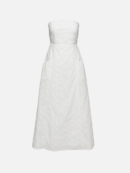 Matteau Strapless Broderie Anglaise Cotton Midi Dress