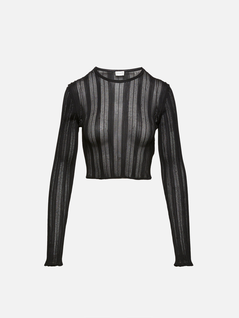 Long Sleeve Sheer Stripe Top