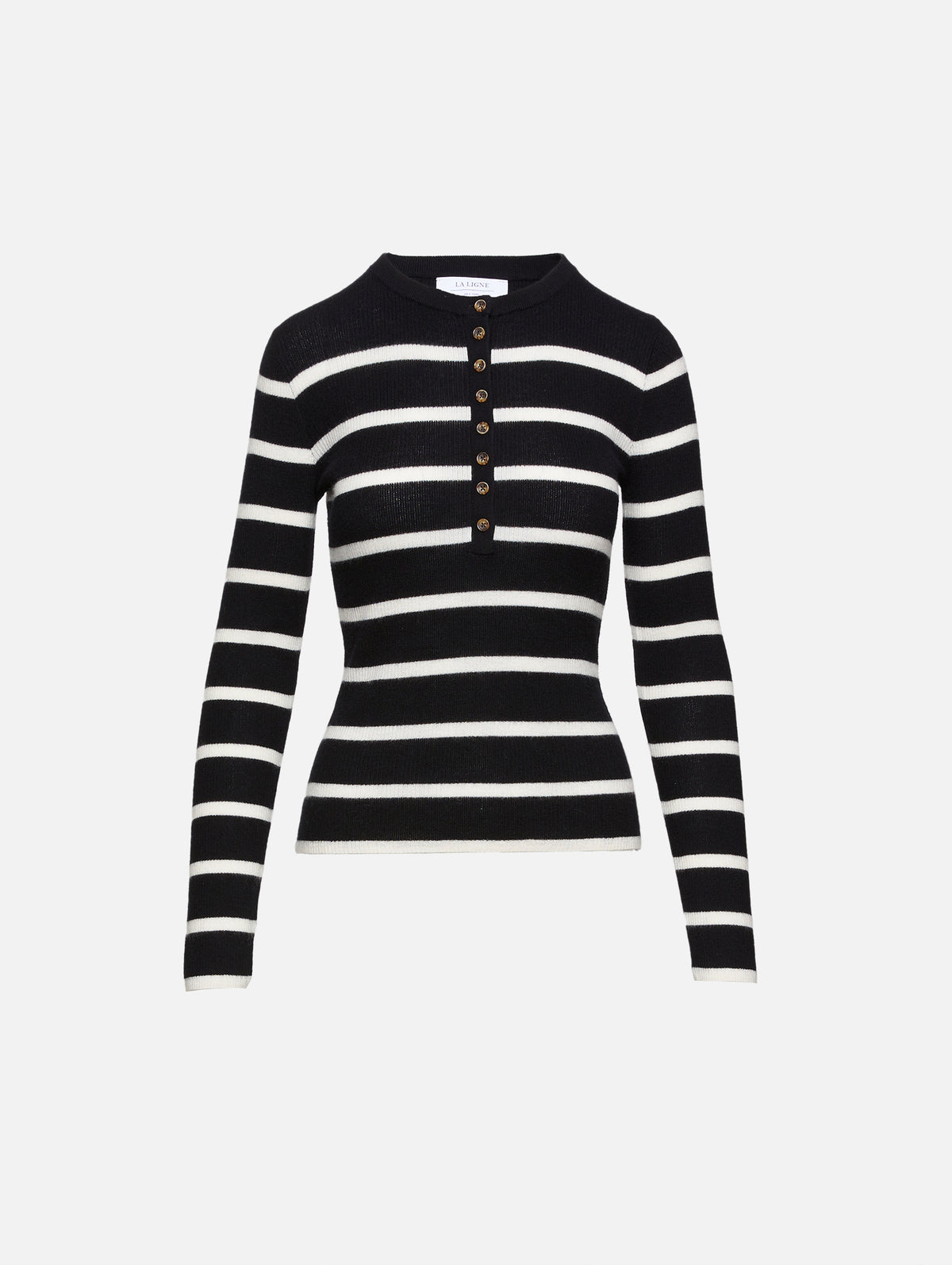 view 1 - Striped Henley Top