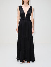 Cumbre Natalie Long Dress,MARIA CHER,BLACK,Image 2