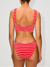 Bonnie Bikini,HUNZA G,RED/WHITE STRIPE,Image 4