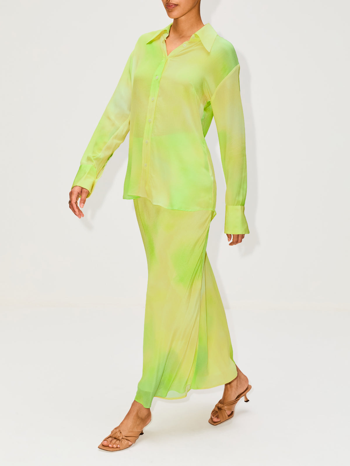 Alagon Alice Midi Skirt,MARIA CHER,LIME HUE,Image 3