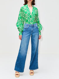 El Centro Blouse,ANDRES OTALORA,GREEN/IVORY,Image 2