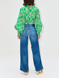 El Centro Blouse,ANDRES OTALORA,GREEN/IVORY,Image 3