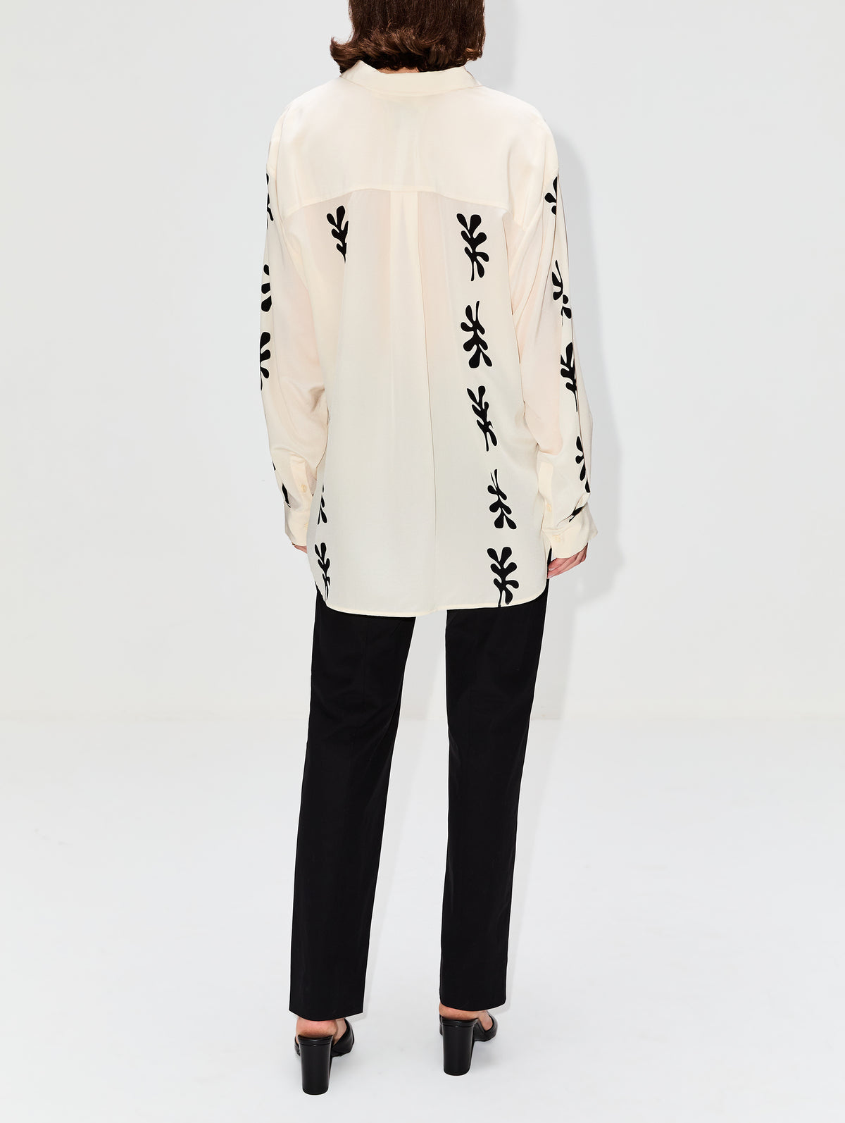 Long Sleeve Silk Shirt,MATTEAU,IVORY FIG LEAF,Image 3