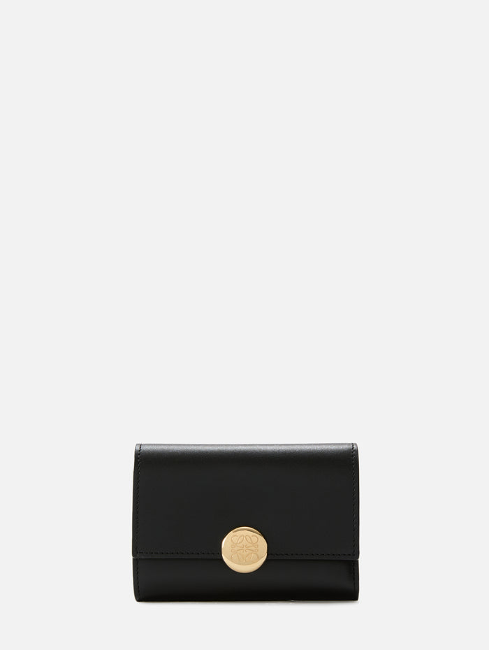 Small Pebble Vertical Wallet,LOEWE,BLACK,Image 1