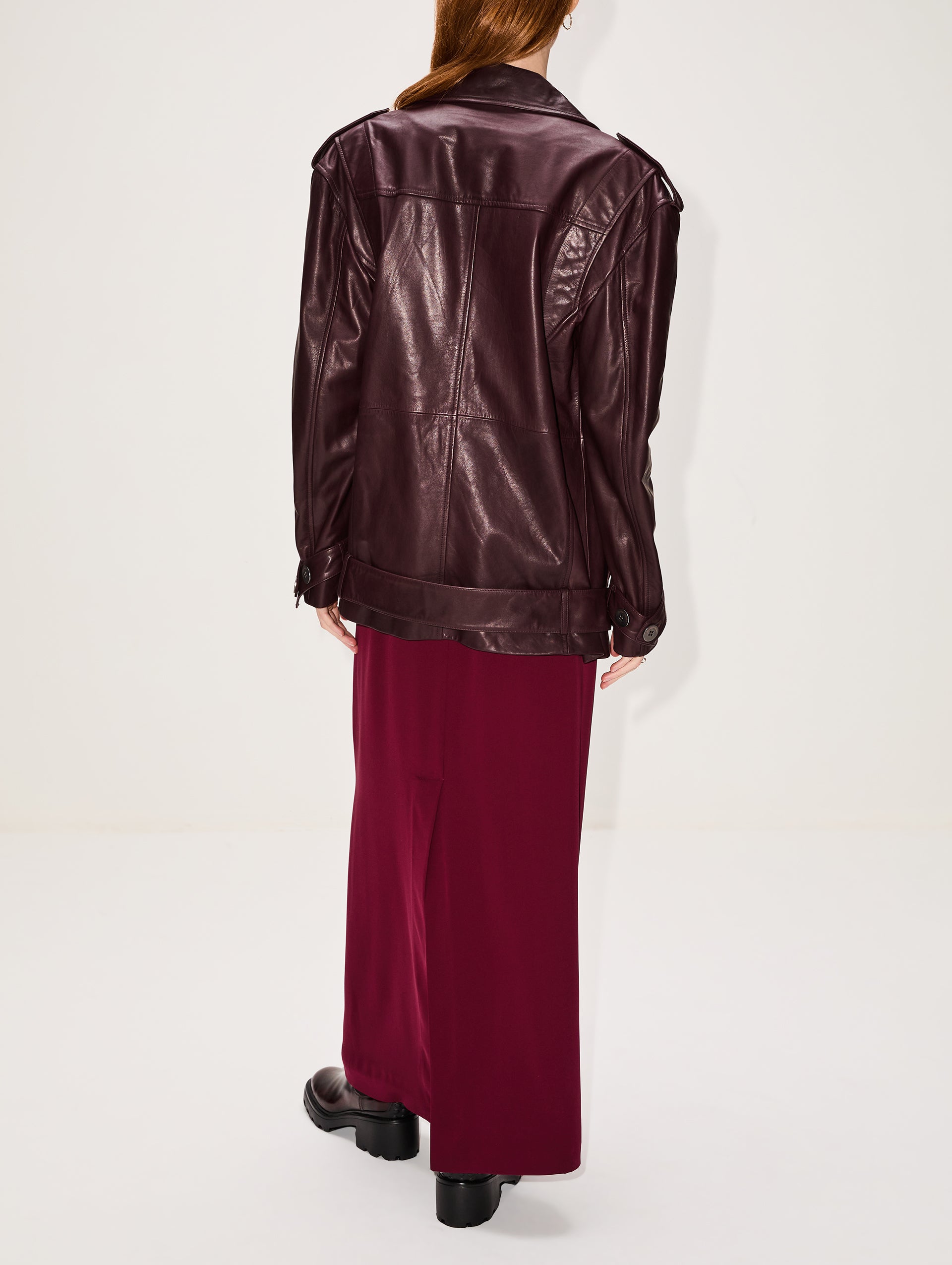 Oversized Leather Biker Jacket | ZEYNEP ARCAY | elysewalker