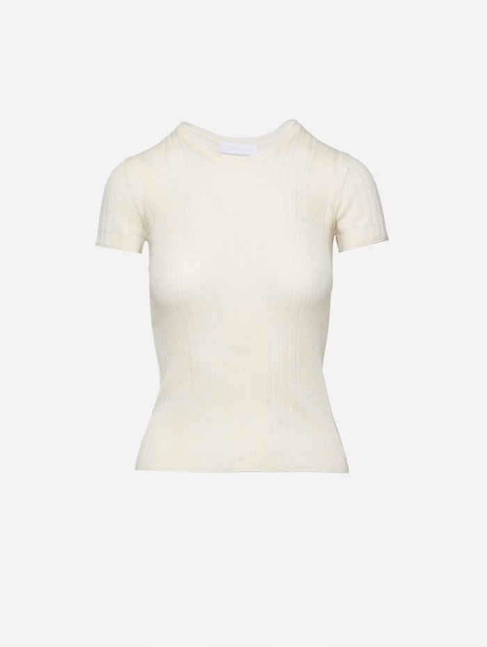 Isolde Slim Crewneck Top,SABLYN,GARDENIA,Image 1