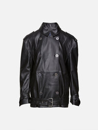 view 4 - Oversized Leather Biker Jacket