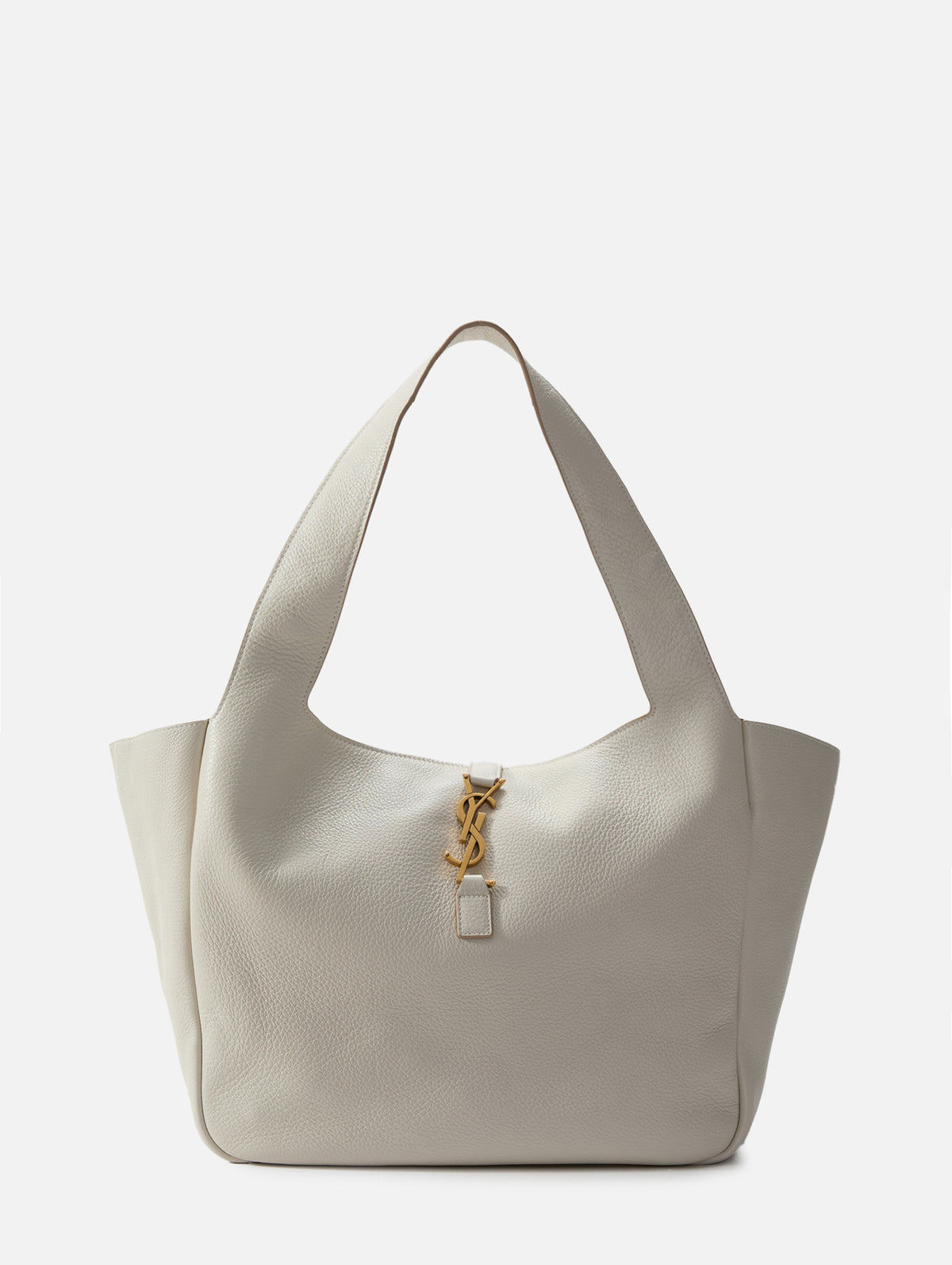 Bea Supple Cabas Bag,SAINT LAURENT,BLANC VINTAGE/DARK BEIGE,Image 1