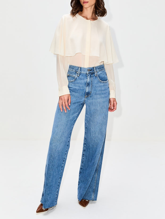 Cape Blouse,CHLOÉ,PRISTINE WHITE,Image 1