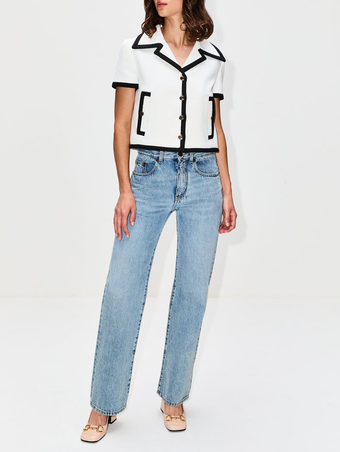 Short Sleeve Jacket,GUCCI,OFF WHITE,Image 1