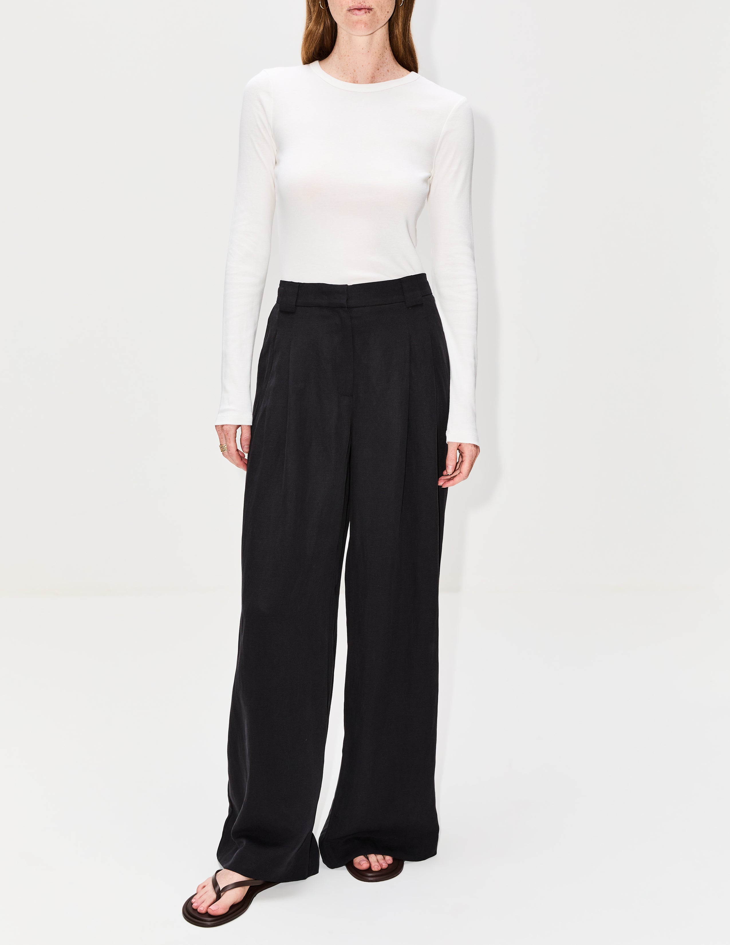 Wide Leg Pleat Pant | ST AGNI | elysewalker