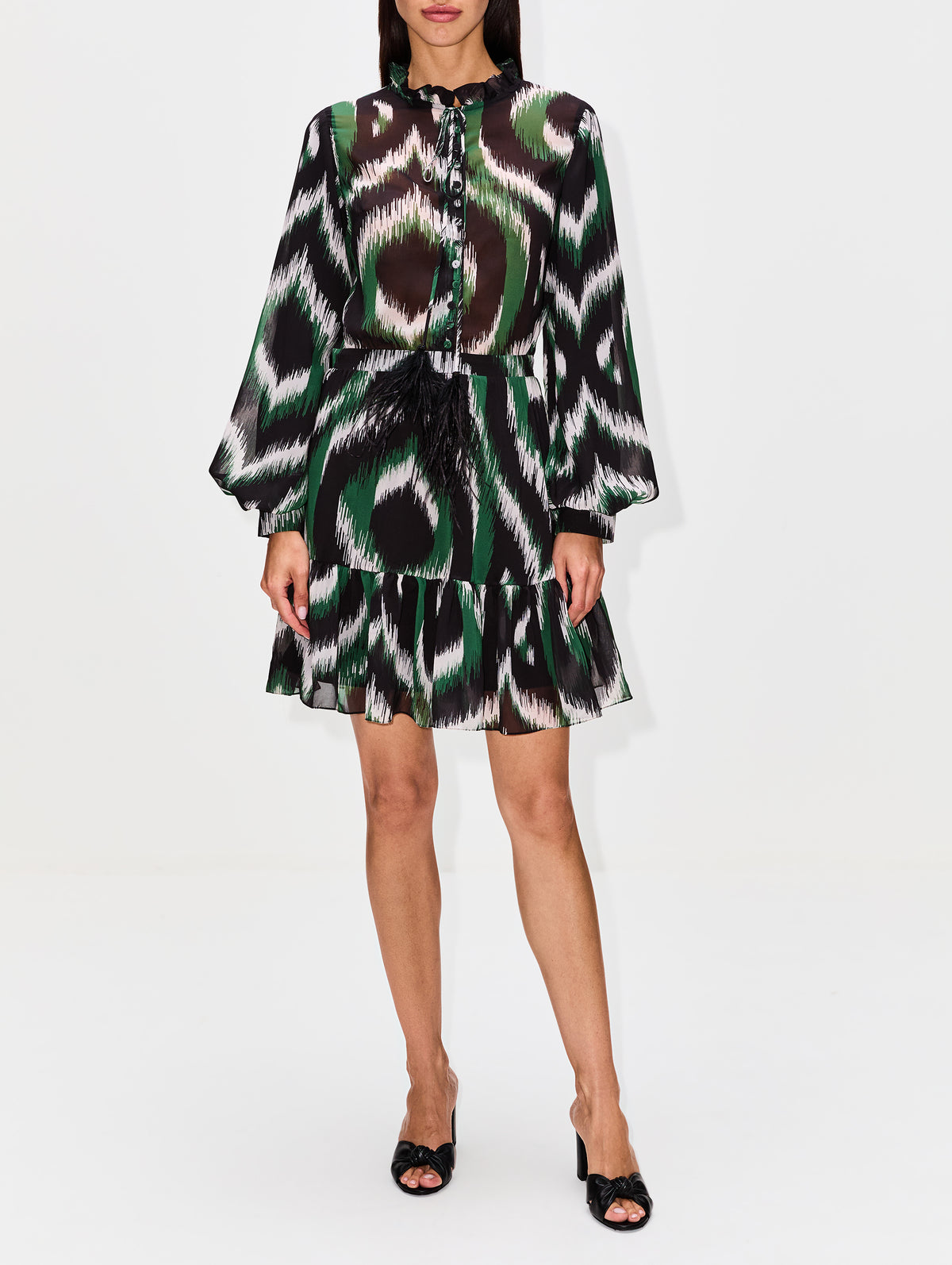 Roa Dress,ANDRES OTALORA,GREEN IKAT,Image 2