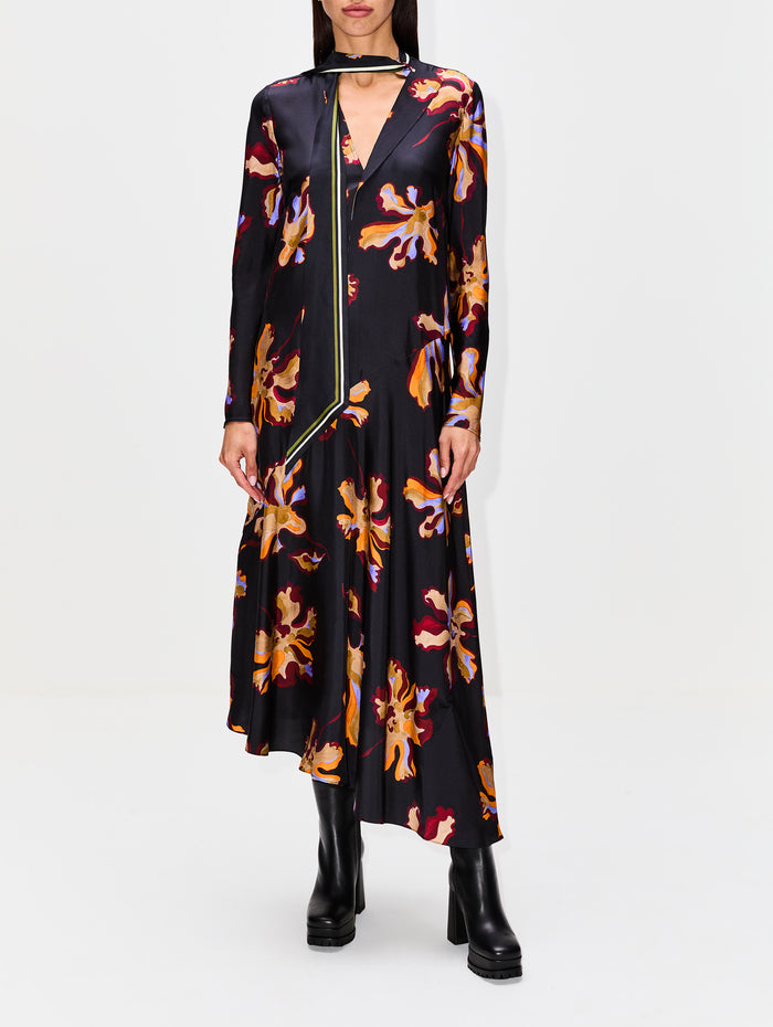 Floral Seductive Dress,DOROTHEE SCHUMACHER,FLAME,Image 1